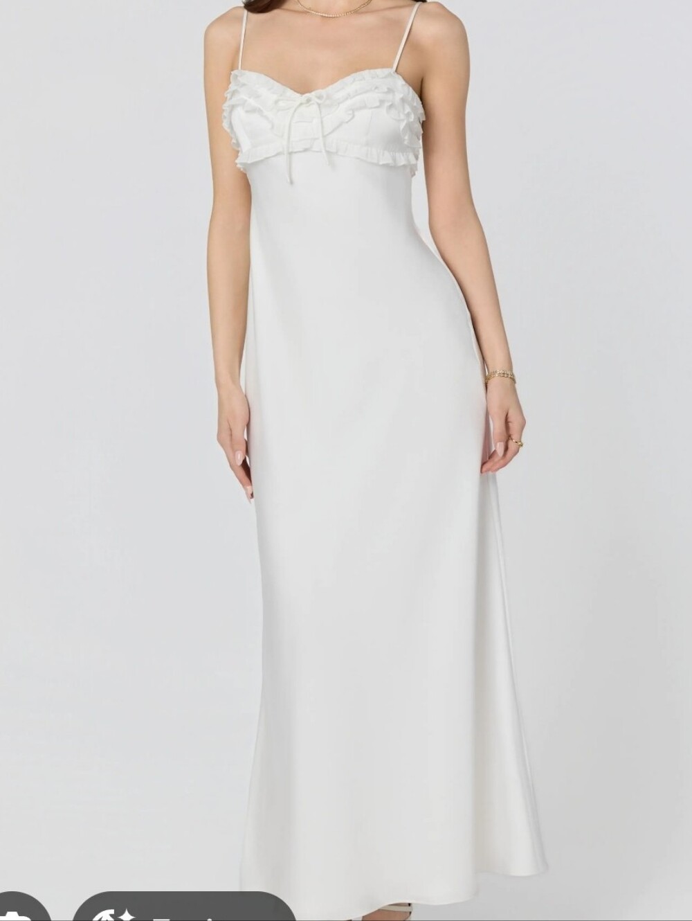 ASTR The Label Jade Off White Satin Slip Dress Size Small